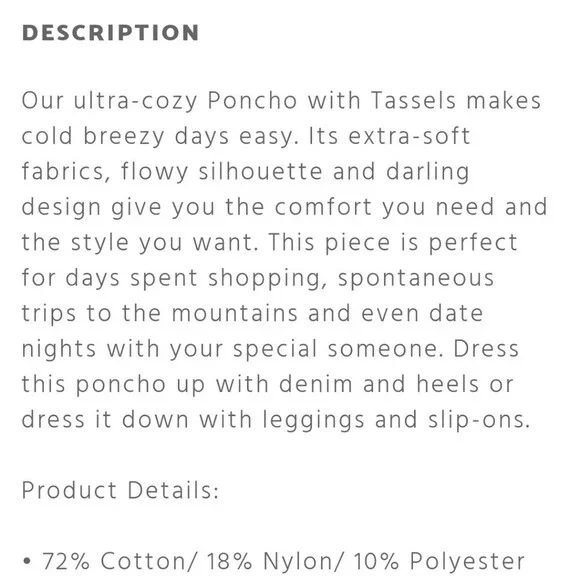 Johnny Was Knitted Poncho with Tassels Style No: M65622 RN# 149414